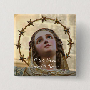 Blessed Virgin Mary Queen Of Heaven Button