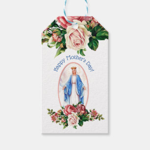 Blessed Virgin Mary Religious Catholic Roses Gift Tags
