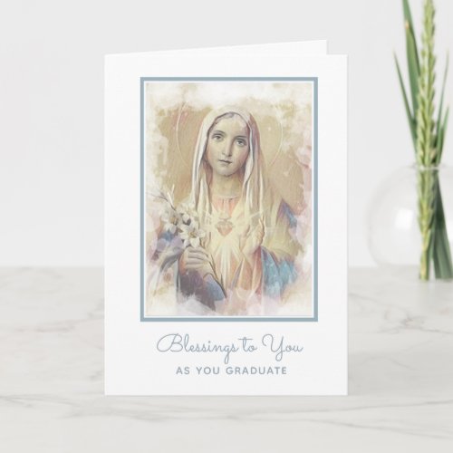 Blessed Virgin Mary Religious Floral Graduation  C Card