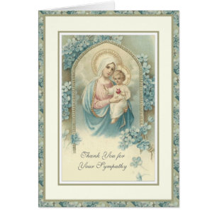 Blessed Virgin Mary  Religious Funeral Condolence Cards