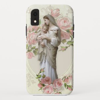 Blessed Virgin Mary Religious Vintage Catholic Iphone Xr Case by ShowerOfRoses at Zazzle