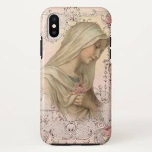 Blessed Virgin Mary Religious Vintage Catholic iPhone X Case