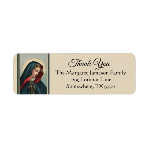 Blessed Virgin Mary ReligiousThank You Label