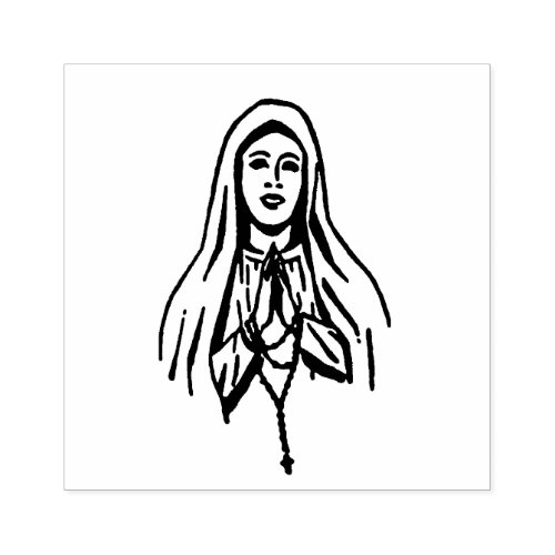 Blessed Virgin Mary Rosary Catholic Religious Rubber Stamp