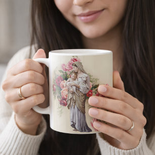 Blessed Virgin Mary Roses  Memorare Prayer Coffee Mug