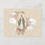 Blessed Virgin Mary Roses Vintage Religious Postcard