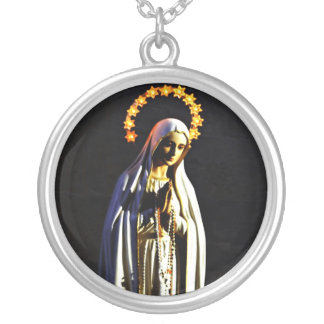 Blessed Virgin Mary Silver Plated Necklace