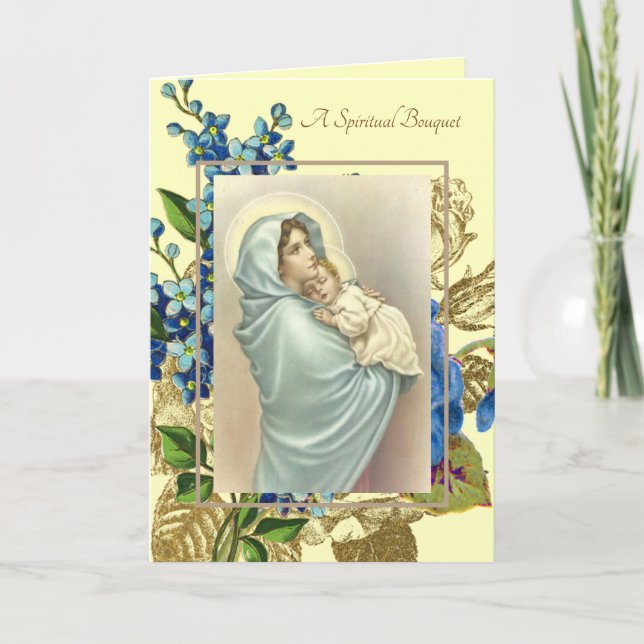 Blessed Virgin Mary Spiritual Bouquet Prayers Card (Front)