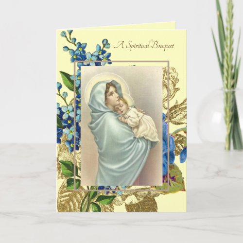 Blessed Virgin Mary Spiritual Bouquet Prayers Card