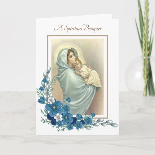 Blessed Virgin Mary Spiritual Bouquet Prayers Card