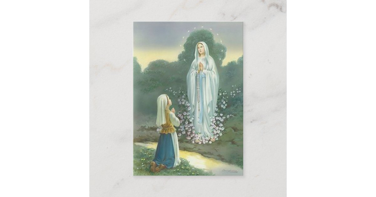 Blessed Virgin Mary St. Bernadette Poem Card | Zazzle