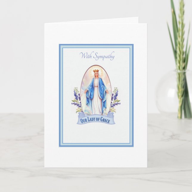 Blessed Virgin Mary Sympathy Funeral Card (Front)