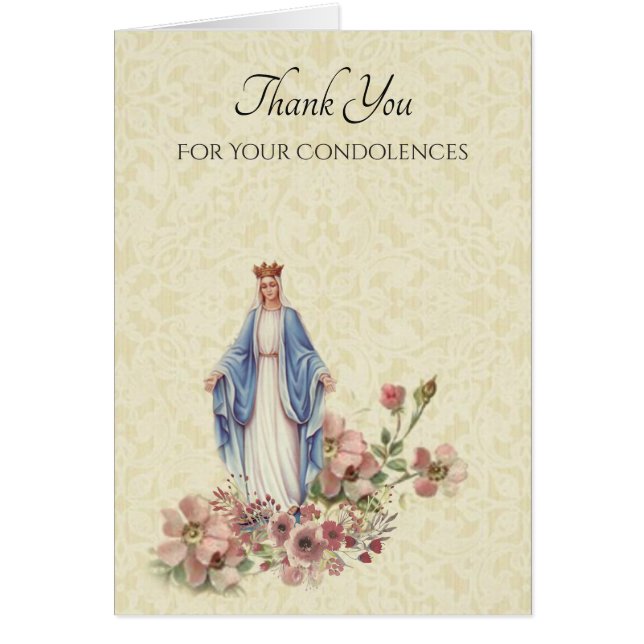 Blessed Virgin Mary Thank You Condolences (Front)