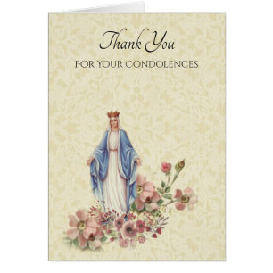 Blessed Virgin Mary Thank You Condolences Cards