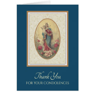 Blessed Virgin Mary Thank You Condolences Cards