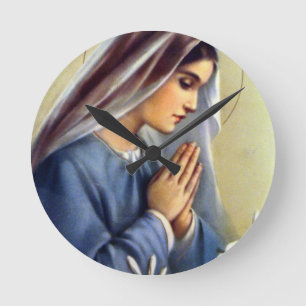 Blessed Virgin Mary The Mother of God Round Clock