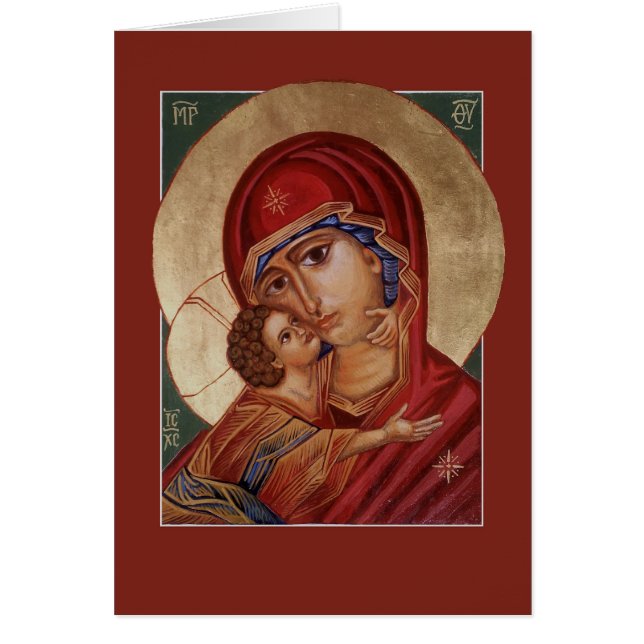 Blessed Virgin Mary Theotokos Greeting/Prayer Card (Front)