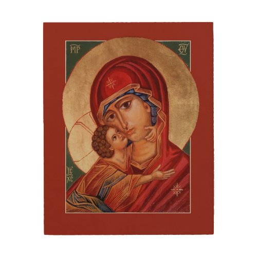 Blessed Virgin Mary Theotokos Icon Wood Wall Decor