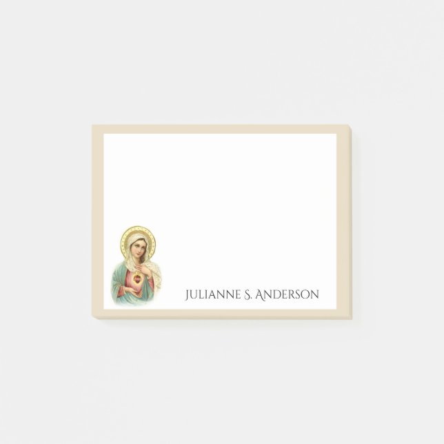 Blessed Virgin Mary  Traditional Catholic Art Post-it Notes (Front)