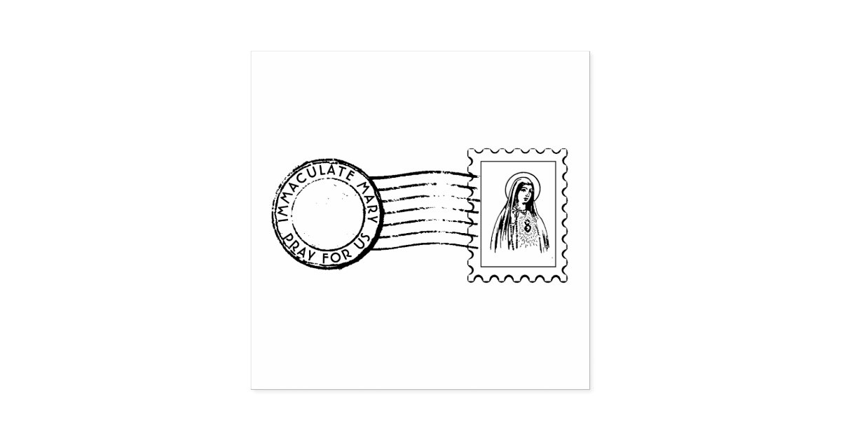 Blessed Virgin Mary Traditional Catholic Religious Rubber Stamp Zazzle