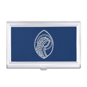 Blessed Virgin Mary, white lace, navy blue Business Card Case