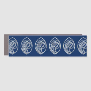 Blessed Virgin Mary, white lace, navy blue Car Magnet