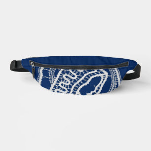 Blessed Virgin Mary, white lace, navy blue Fanny Pack