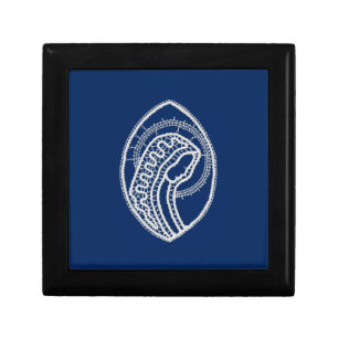 Blessed Virgin Mary, white lace, navy blue Gift Box