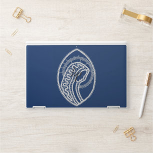 Blessed Virgin Mary, white lace, navy blue HP Laptop Skin