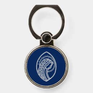 Blessed Virgin Mary, white lace, navy blue Phone Ring Stand