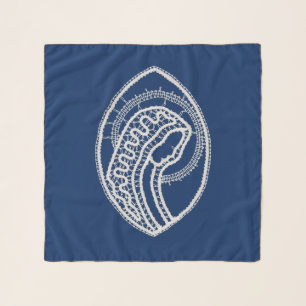 Blessed Virgin Mary, white lace, navy blue Scarf