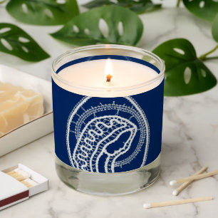 Blessed Virgin Mary, white lace, navy blue Scented Candle