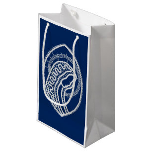 Blessed Virgin Mary, white lace, navy blue Small Gift Bag