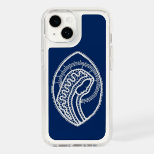 Blessed Virgin Mary, white lace, navy blue Speck iPhone 14 Case