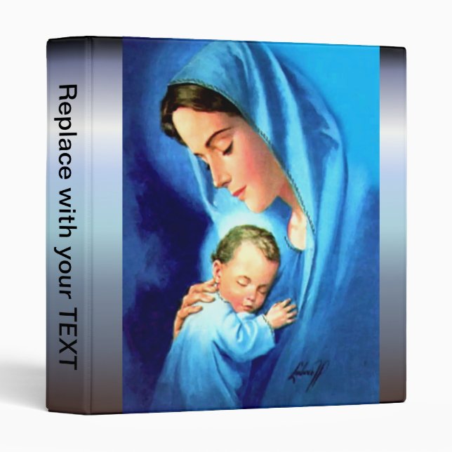 Blessed Virgin Mary with Baby Jesus 3 Ring Binder (Front/Spine)