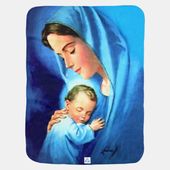 Blessed Virgin Mary with Baby Jesus Blanket (Back)