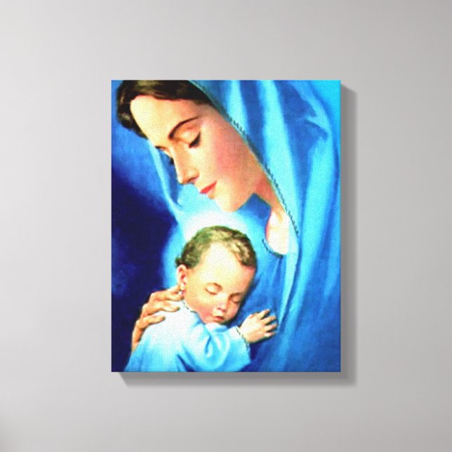 Blessed Virgin Mary with Baby Jesus Canvas Print (Front)