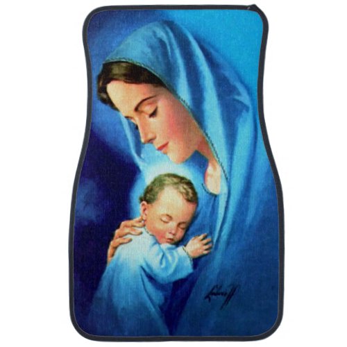Blessed Virgin Mary with Baby Jesus Car Floor Mat