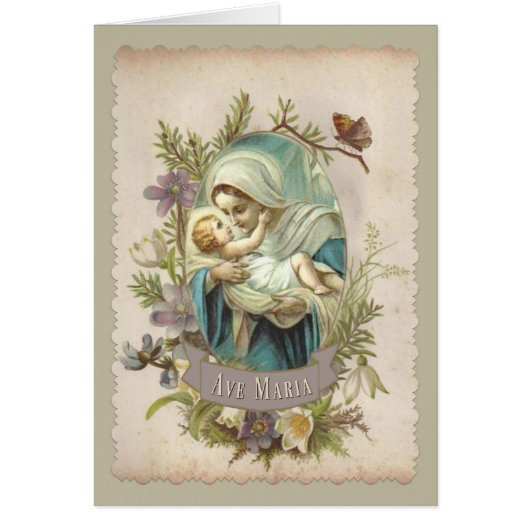 Blessed Virgin Mary with Baby Jesus Cards (Front)
