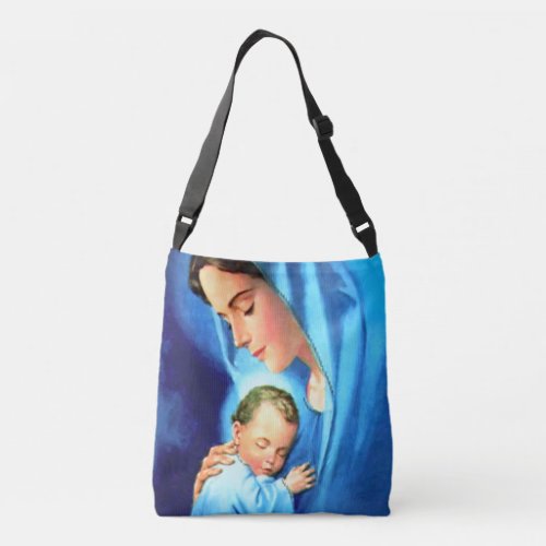 Blessed Virgin Mary with Baby Jesus Crossbody Bag