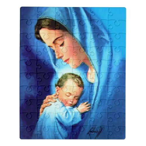 Blessed Virgin Mary with Baby Jesus Jigsaw Puzzle