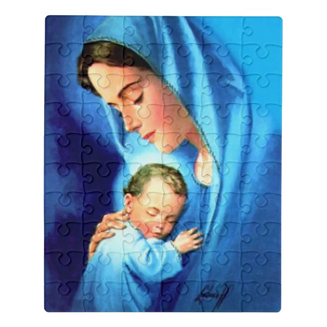 Blessed Virgin Mary with Baby Jesus Jigsaw Puzzle (Puzzle Vertical)