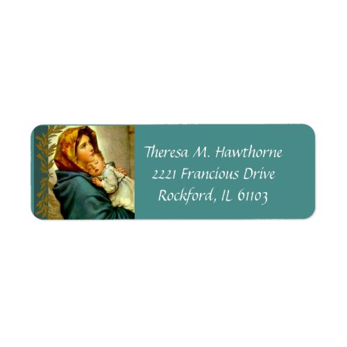 Blessed Virgin Mary with Baby Jesus Label