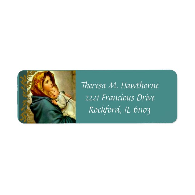 Blessed Virgin Mary with Baby Jesus Label (Front)