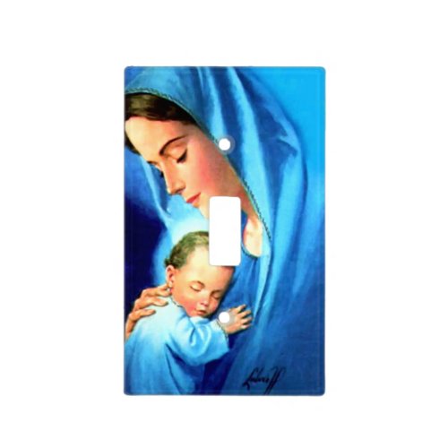 Blessed Virgin Mary with Baby Jesus  Light Switch Cover