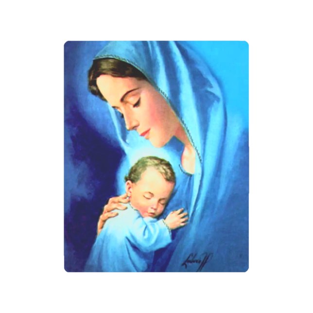 Blessed Virgin Mary with Baby Jesus Metal Print (Front)