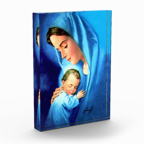 Blessed Virgin Mary with Baby Jesus Photo Block
