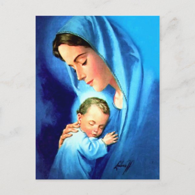 Blessed Virgin Mary with Baby Jesus Postcard (Front)