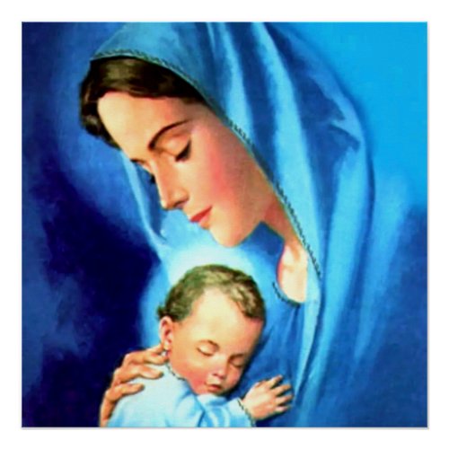 Blessed Virgin Mary with Baby Jesus Poster
