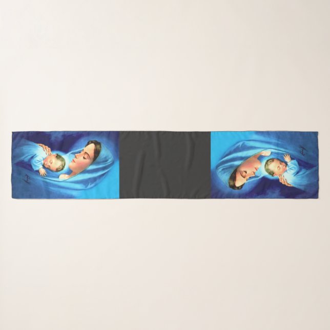 Blessed Virgin Mary with Baby Jesus Scarf (Front (Horizontal))